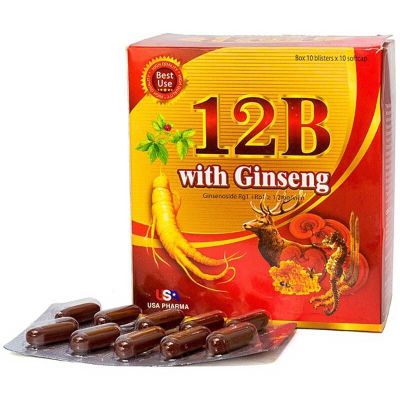Vitamin 12B With Ginseng Usa Hộp 100 Viên