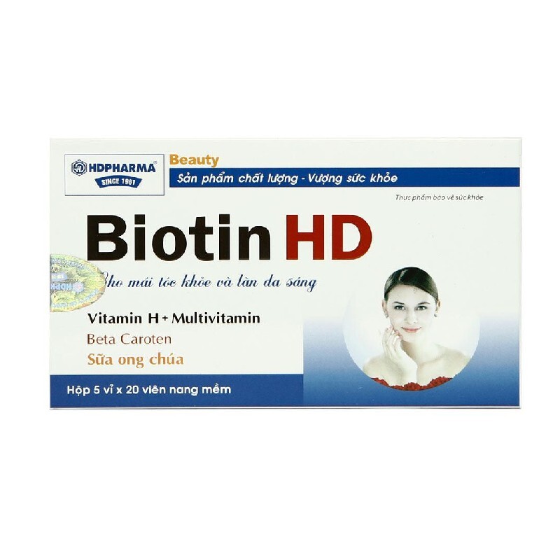 Biotin Hd Hộp 100 Viên - Da Sáng, Tóc Khỏe