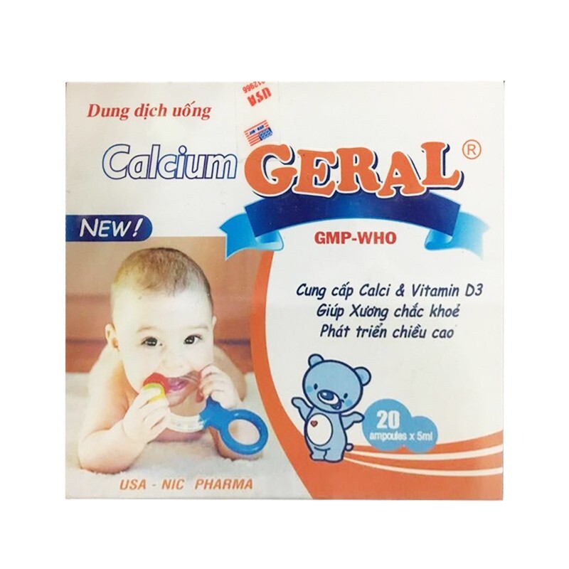 Calcium Geral Trẻ Em Hộp 20 Ống - Phát Triển Chiều Cao
