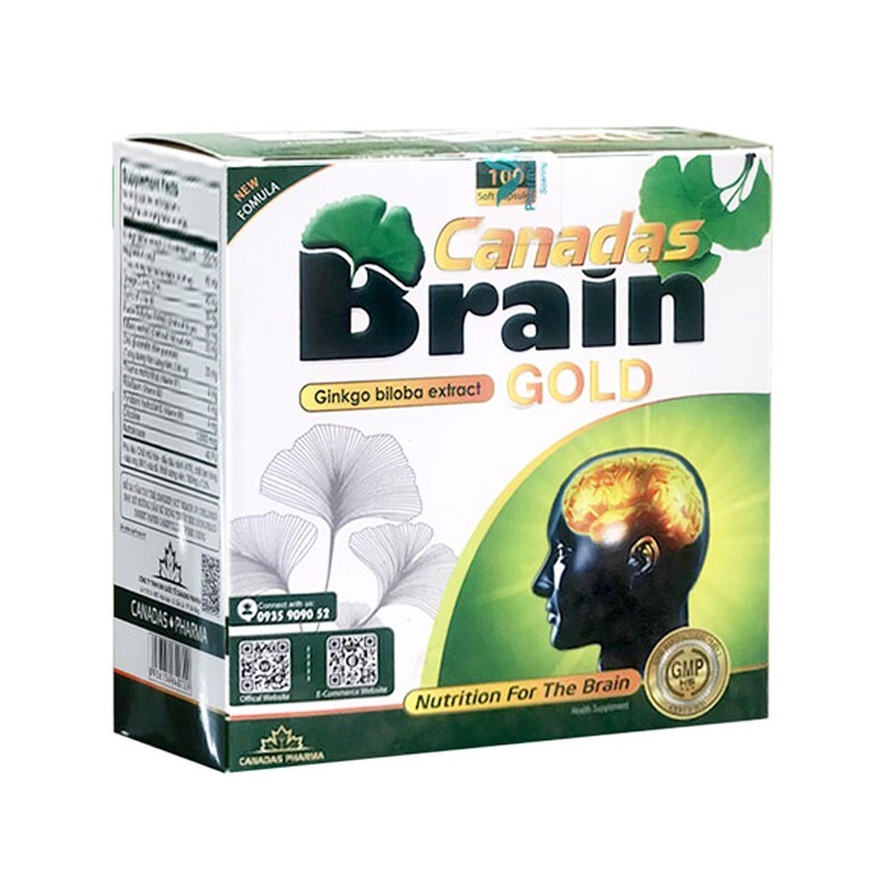 Canadas Brain Gold - Hộp 100 Viên - Tăng Tuần Hoàn Não