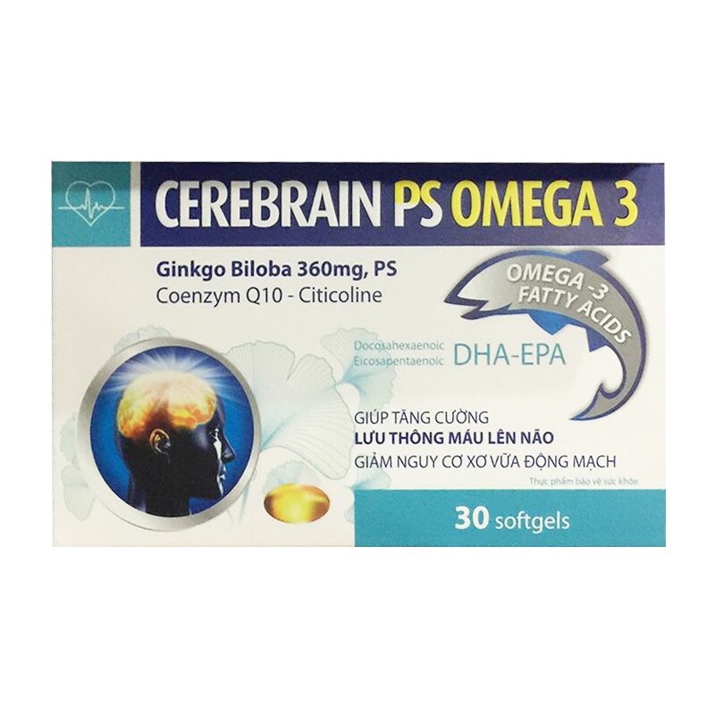 Cerebrain Psomega 3 Hộp 30 Viên - Cải Thiện Tuần Hoàn Máu Não