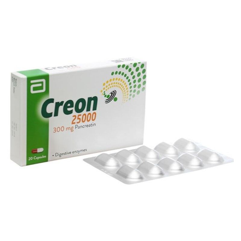 Creon Hộp 20 Viên - Điều Trị Thiểu Năng Tụy Ngoại Tiết