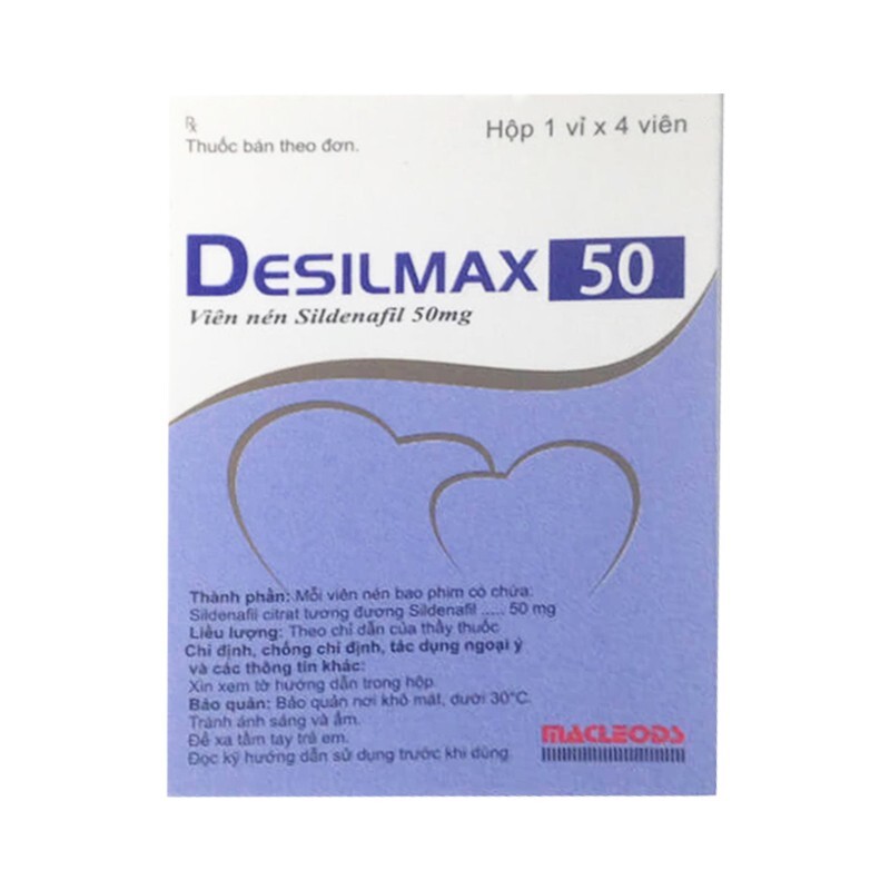 Thuốc Desilmax 50 - Hộp 4 Viên - Điều Trị Rối Loạn Cương Dương