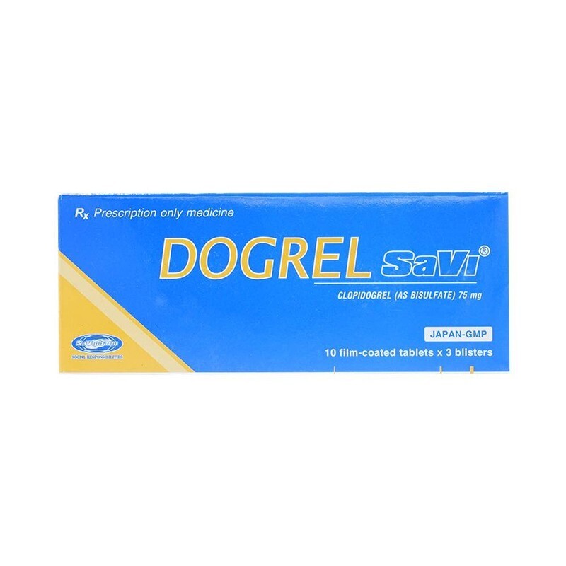 Thuốc Dogrel Savi 75mg - Hộp 30 Viên - Giảm Xơ Vữa Động Mạch Thuốc Dogrel Savi 75mg - Hộp 30 Viên - Giảm Xơ Vữa Động Mạch