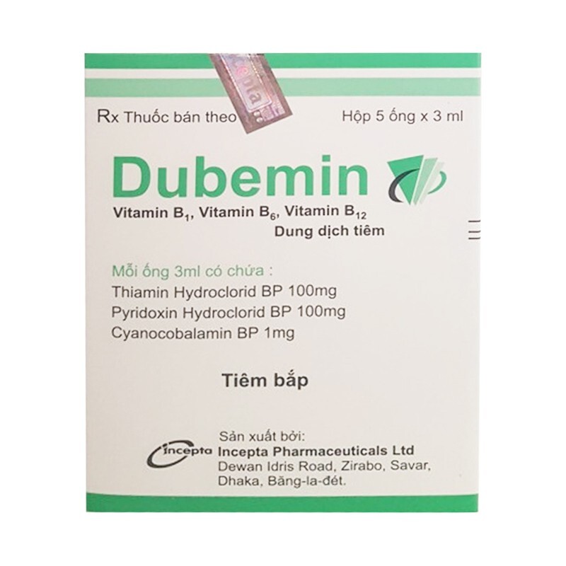 Dubemin Hộp 5 Ống - Trị Thiếu Vitamin Nhóm B