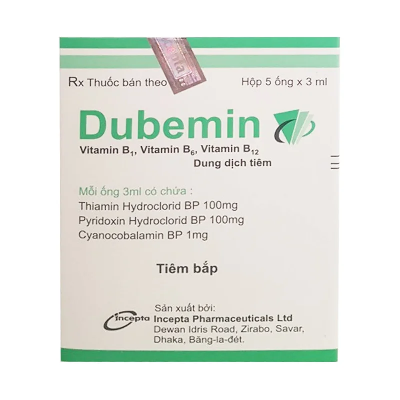 Dubemin Hộp 5 Ống - Trị Thiếu Vitamin Nhóm B