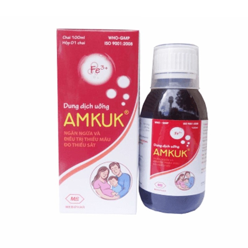 Dung Dịch Uống Amkuk 100ml - Điều Trị Thiếu Máu Do Thiếu Sắt