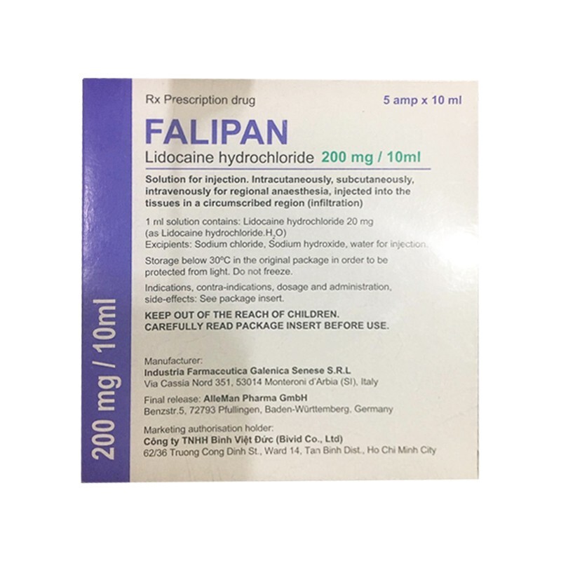 Falipan Hộp 5 ống - Thuốc gây tê Falipan Hộp 5 ống - Thuốc gây tê
