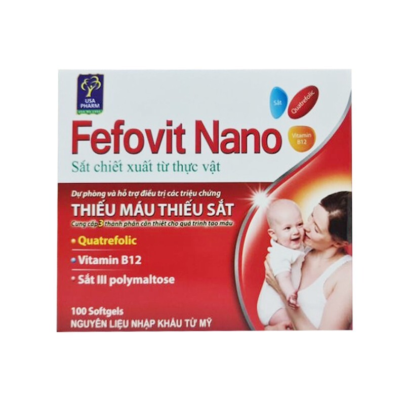 Fefovit Nano Hộp 100 viên - Bổ sung sắt, bổ máu Fefovit Nano Hộp 100 viên - Bổ sung sắt, bổ máu