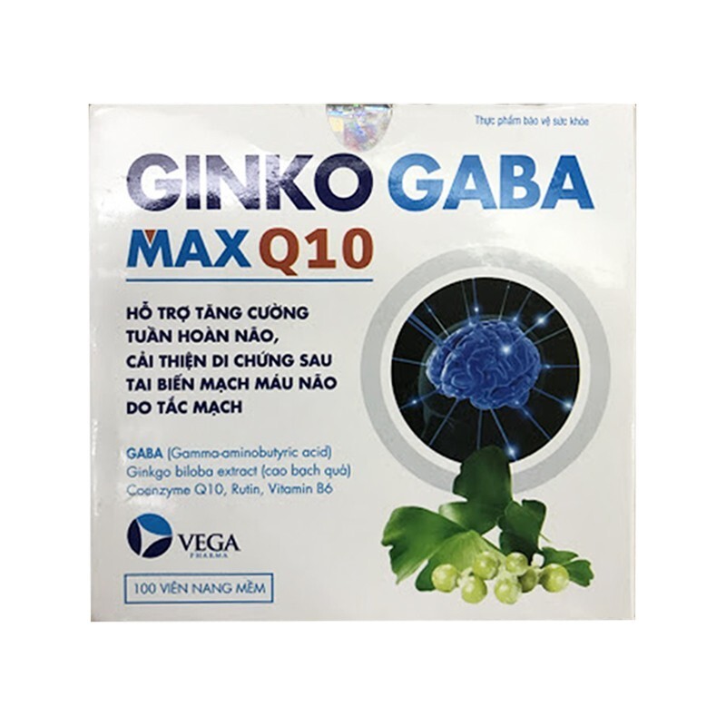 Ginko Gaba Max Q 10 Hộp 100 viên - Tăng tuần hoàn não