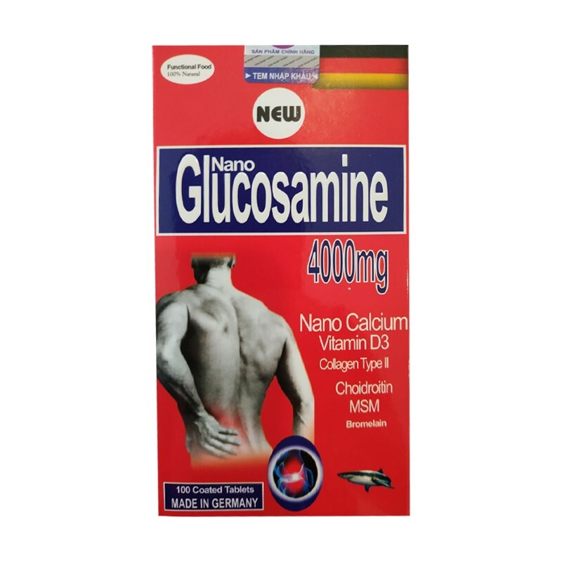 Nano Glucosamin 4000mg Đức - Hộp 100 Viên - Hỗ Trợ Bệnh Xương Khớp Nano Glucosamin 4000mg Đức - Hộp 100 Viên - Hỗ Trợ Bệnh Xương Khớp