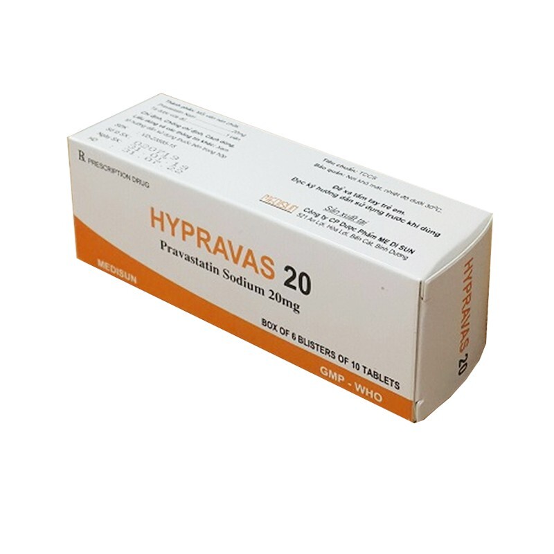 Hypravas 20Mg Hộp 60 Viên - Điều Trị Mỡ Máu Cao