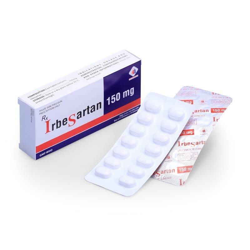 Irbesartan 150mg Hộp 28 Viên - Trị Huyết Áp Cao