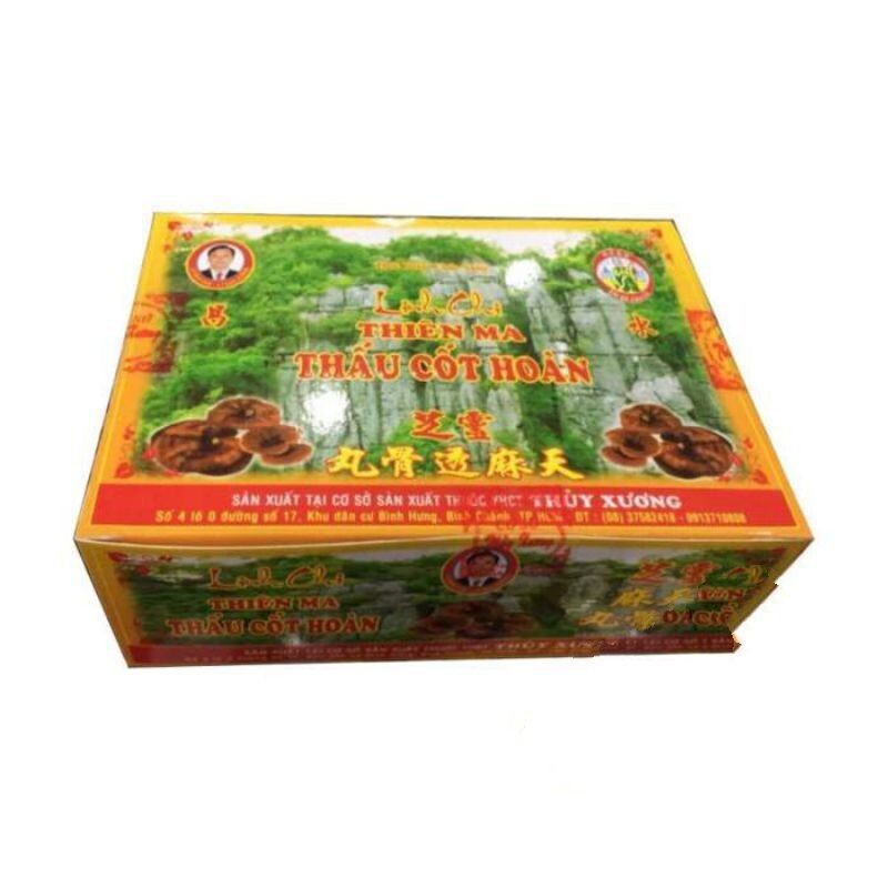 Linh Chi Thiên Ma Thấu Cốt Hoàn - Hộp 12 Lọ - An Thần, Giảm Đau Linh Chi Thiên Ma Thấu Cốt Hoàn - Hộp 12 Lọ - An Thần, Giảm Đau