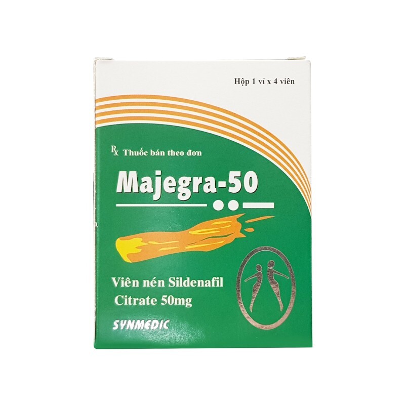 Majegra 50 Hộp 4 viên - Điều trị rối loạn cương dương