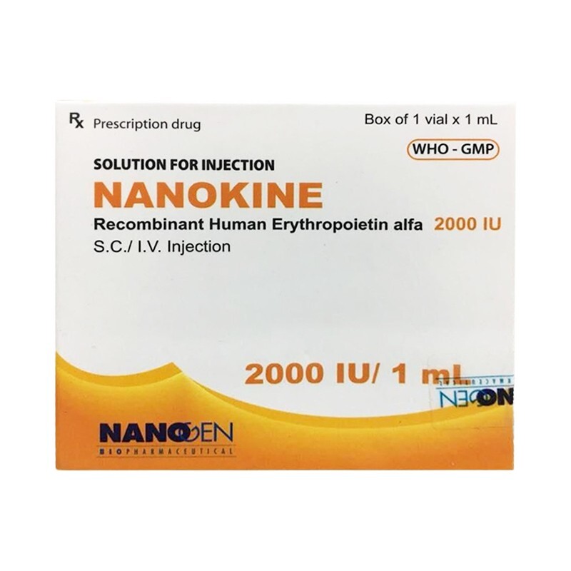 Nanokine 2000 IU - Điều trị thiếu máu ở bệnh nhân suy thận Nanokine 2000 IU - Điều trị thiếu máu ở bệnh nhân suy thận