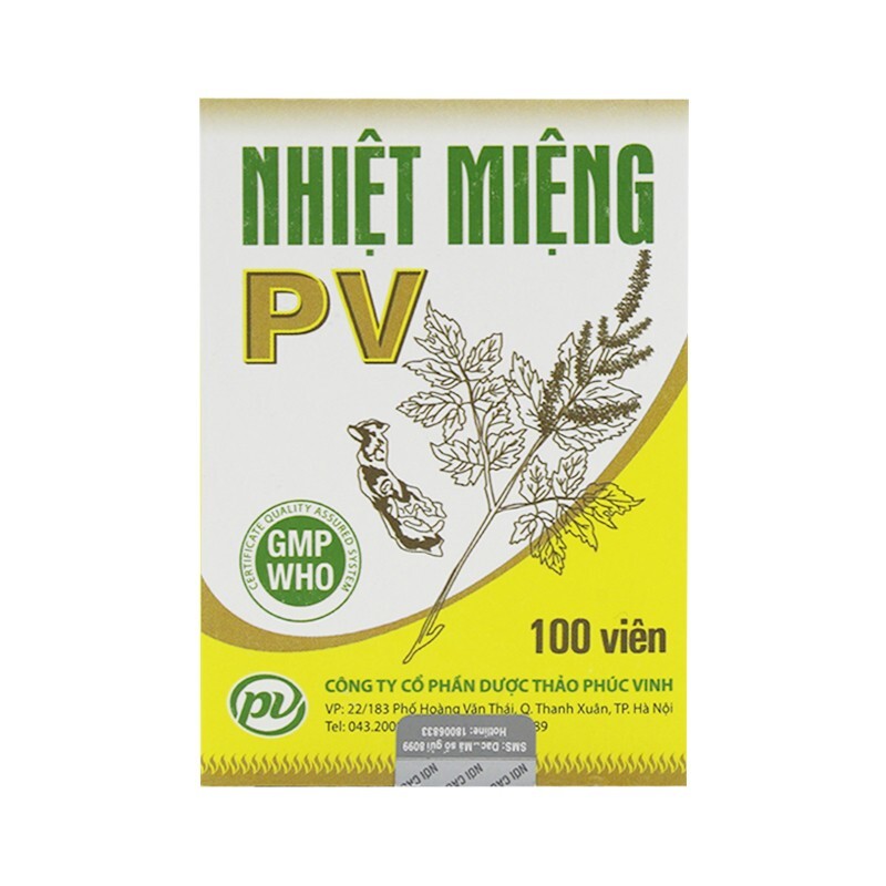 Nhiệt Miệng Pv Hộp 100 viên - Điều trị nhiệt, hôi miệng