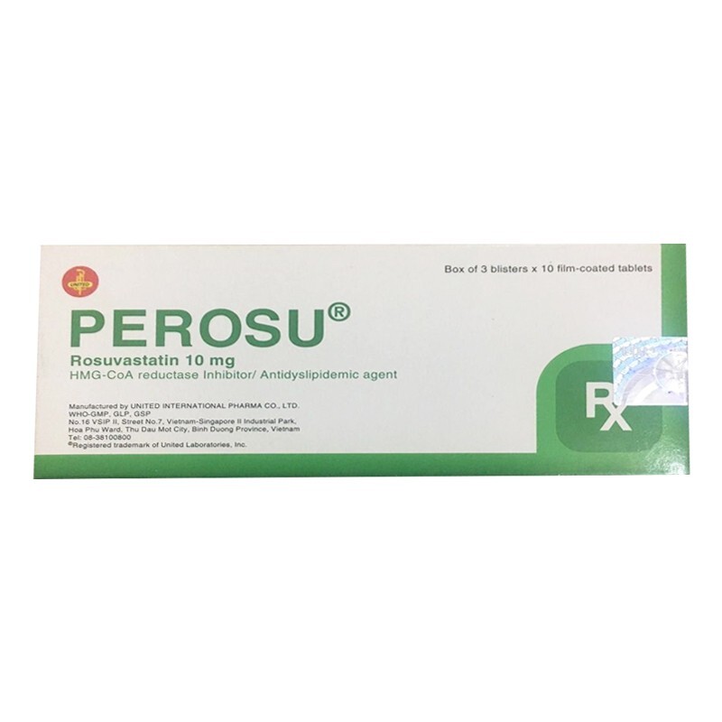 Perosu 10mg Hộp 30 viên - Điều trị tăng cholesterol máu Perosu 10mg Hộp 30 viên - Điều trị tăng cholesterol máu