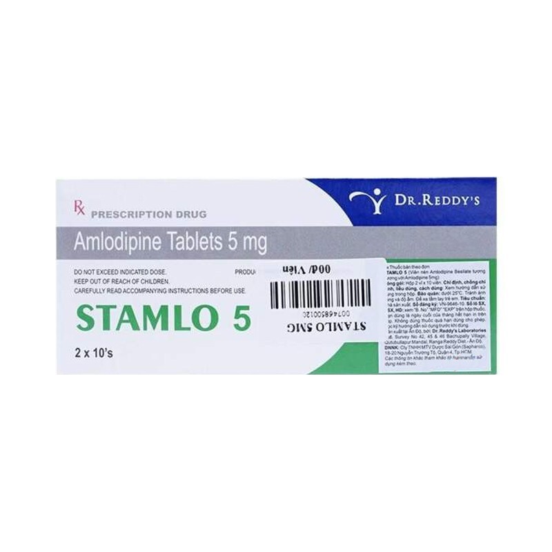 Stamlo 5mg Hộp 20 viên - Điều trị tăng huyết áp, đau thắt ngực