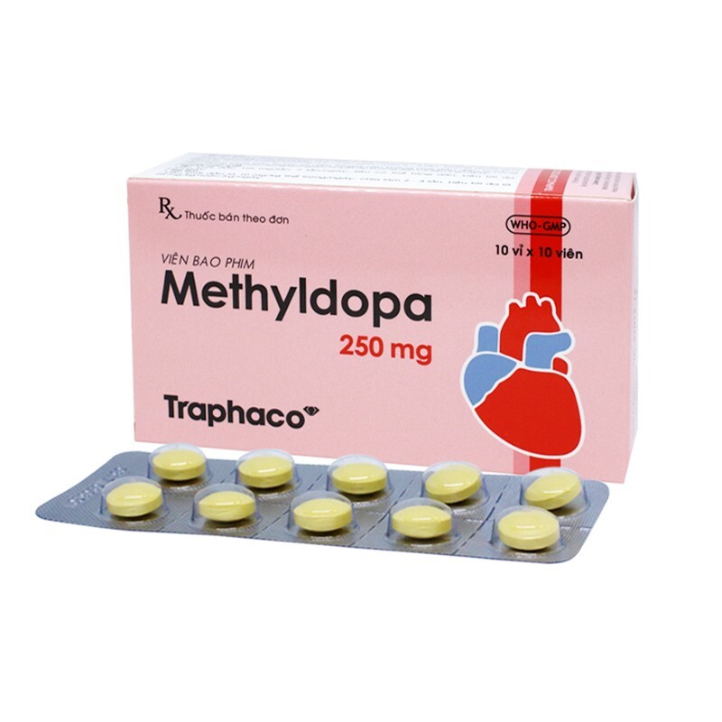 Methyldopa 250mg Hộp 100 viên - Điều trị tăng huyết áp