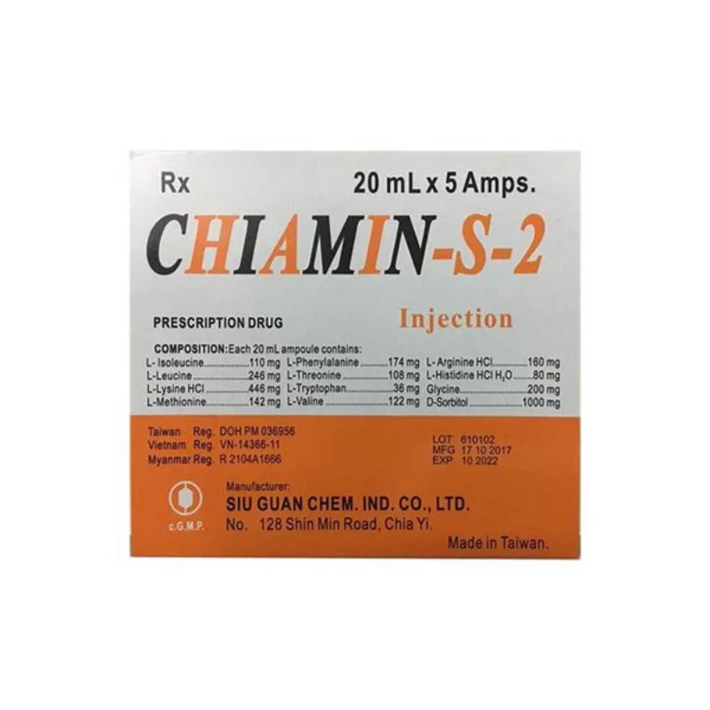 Chiamin-S-2 20Ml Hộp 5 Ống - Bổ Sung Các Acid Amin