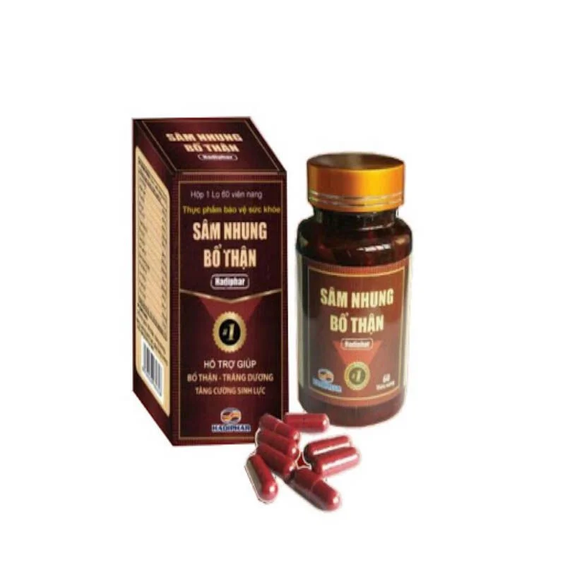 Sâm Nhung Bổ Thận Hadiphar -  Lọ 60 viên nang cứng.