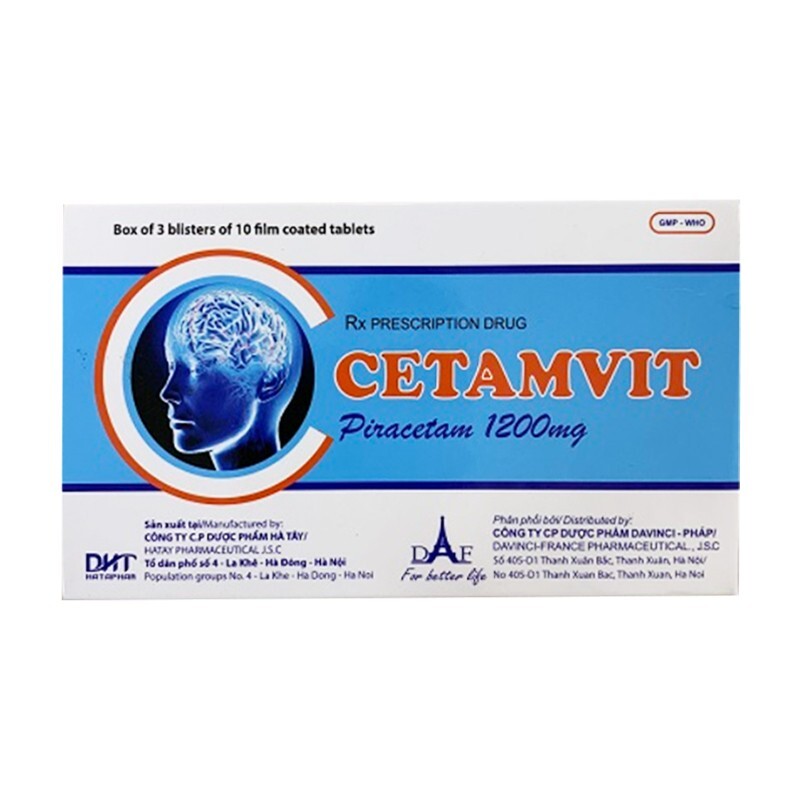 Cetamvit Hộp 30 Viên – Điều Trị Bệnh Do Tổn Thương Não