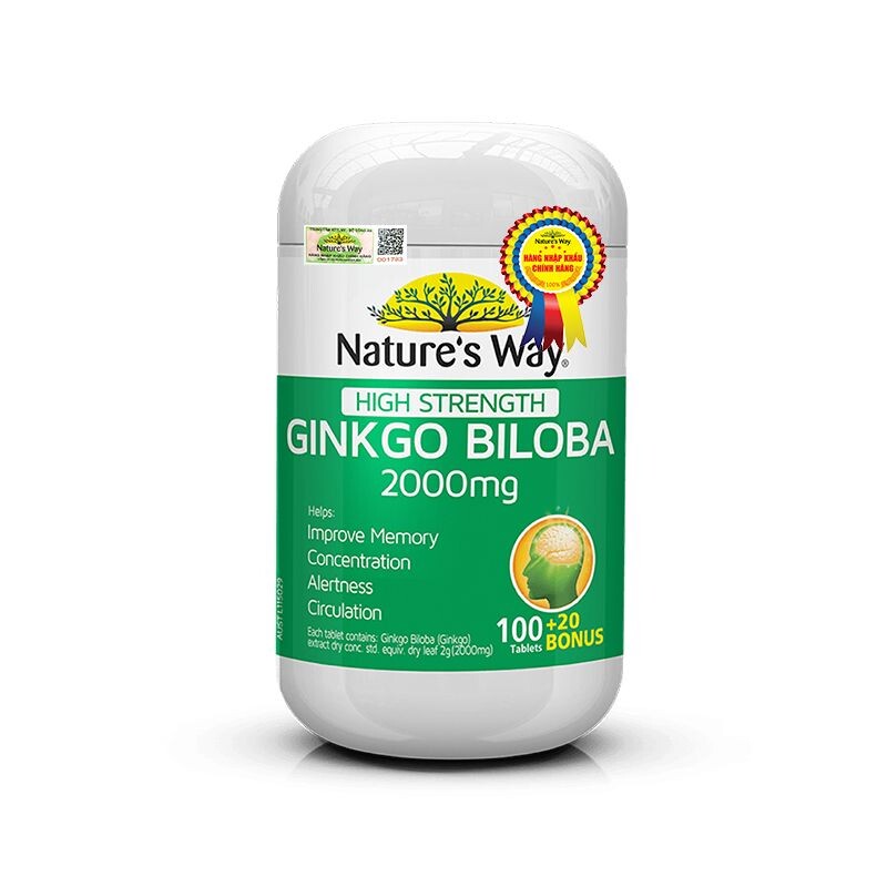 Ginkgo Biloba 2000mg Nature Way Lọ 120 Viên