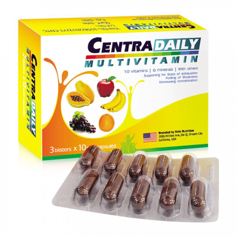Centra Daily Multivitamin Viên Uống Bổ sung Vitamin và khoáng chất Cho Cơ Thể. Hộp 30 Viên