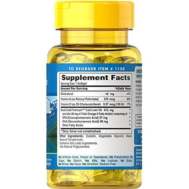 Cod Liver Oil 415mg Hộp 100 Viên – Dầu Gan Cá Tuyết Na Uy