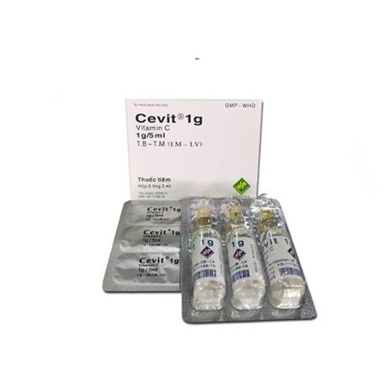 Cevit 1g Hộp 6 Ống – Điều Trị Thiếu Vitamin C