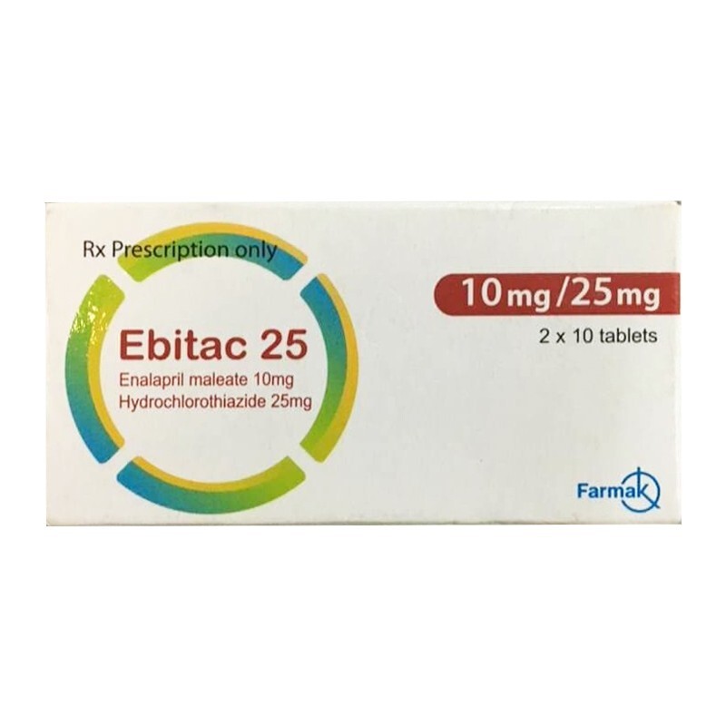 Thuốc Ebitac 25 - Hôp 20 Viên - Điều Trị Tăng Huyết Áp