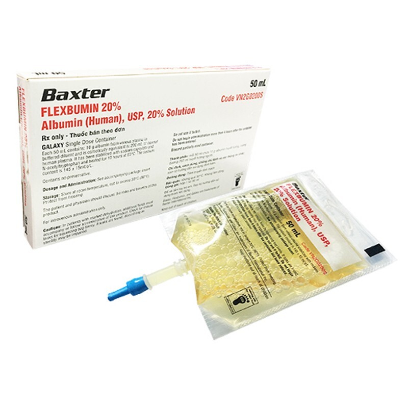 Flexbumin 20% Túi 50ml - Giảm khối lượng tuần hoàn