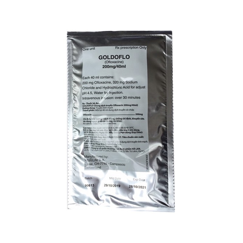 Goldoflo Hộp 10 túi – Điều trị nhiễm khuẩn da và mô mềm