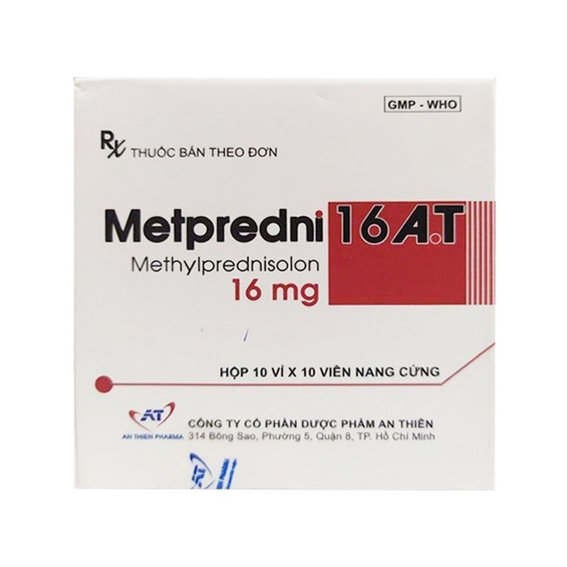 Metpredni 16 A.T Hộp 100 Viên – Điều Trị Viêm Da Dị Ứng