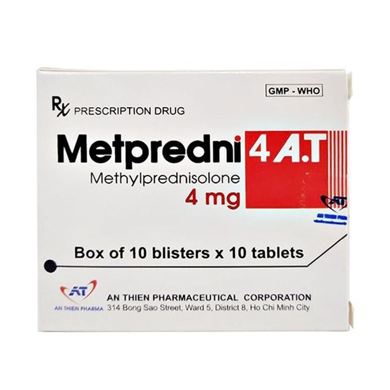 Metpredni 4 A.T Hộp 100 Viên – Điều Trị Viêm Da Dị Ứng