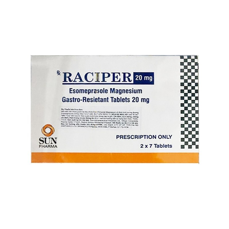 Raciper 20mg hộp 28 viên – Điều trị trào ngược dạ dày