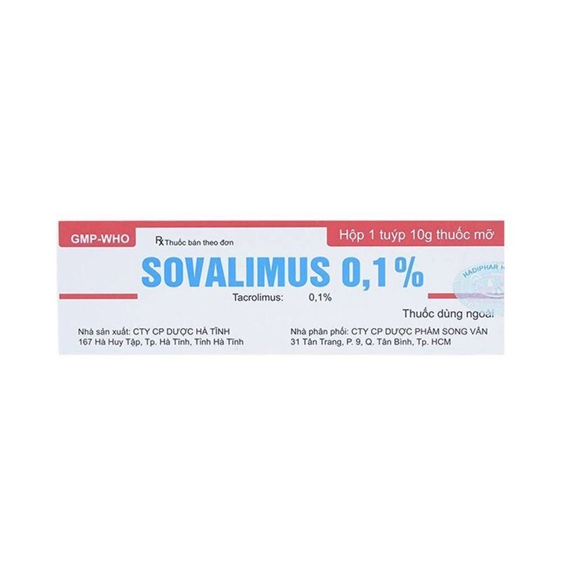 Sovalimus 0.1 Tuýp 10g – Điều Trị Chàm Thể Tạng