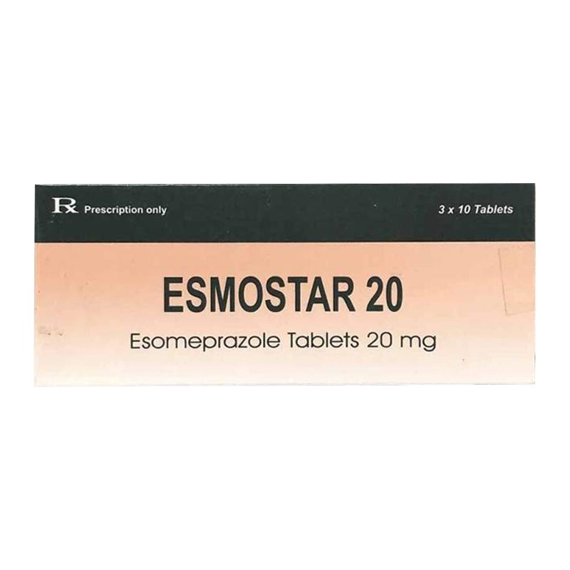 Esmostar 20mg Hộp 30 viên – Điều trị trào ngược dạ dày thực quản