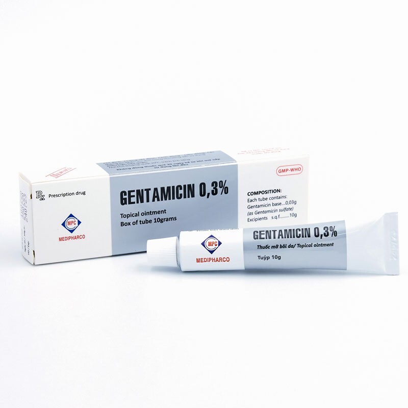 Gentamicin 0.3% 10g – Điều trị mụn nhọt mủ mụn ngoài da