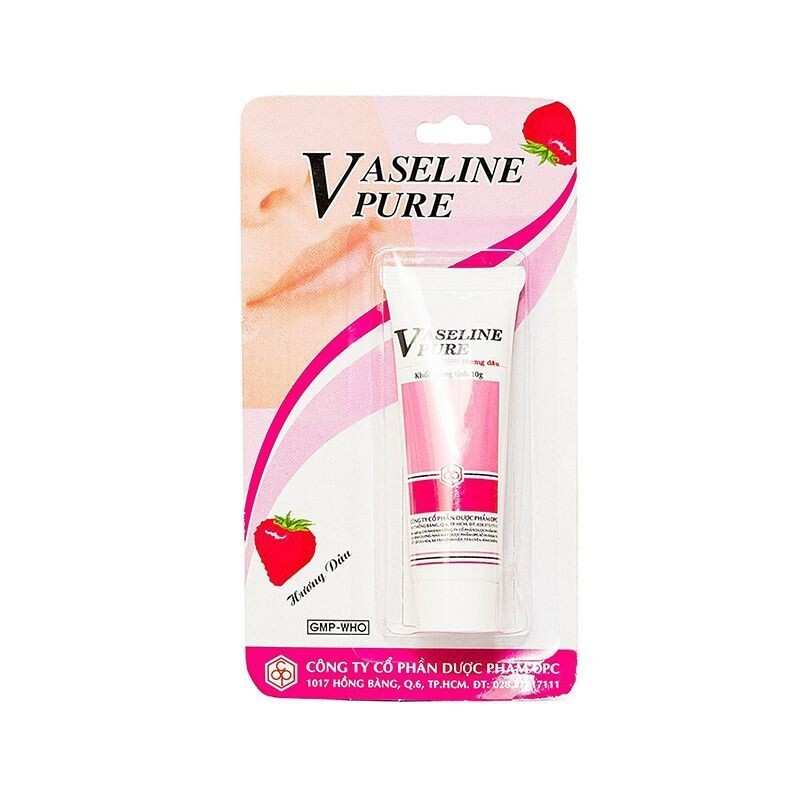 Son Dưỡng Môi Vaseline Pure Hương Dâu Hộp 12 Vỉ 10g