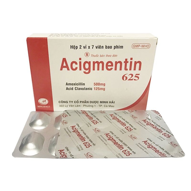 Acigmentin 625mg hộp 14 viên – Thuốc kháng sinh