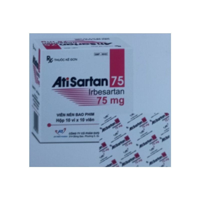 AtiSartan 75 Hộp 100 Viên – Điều Trị Tăng Huyết Áp