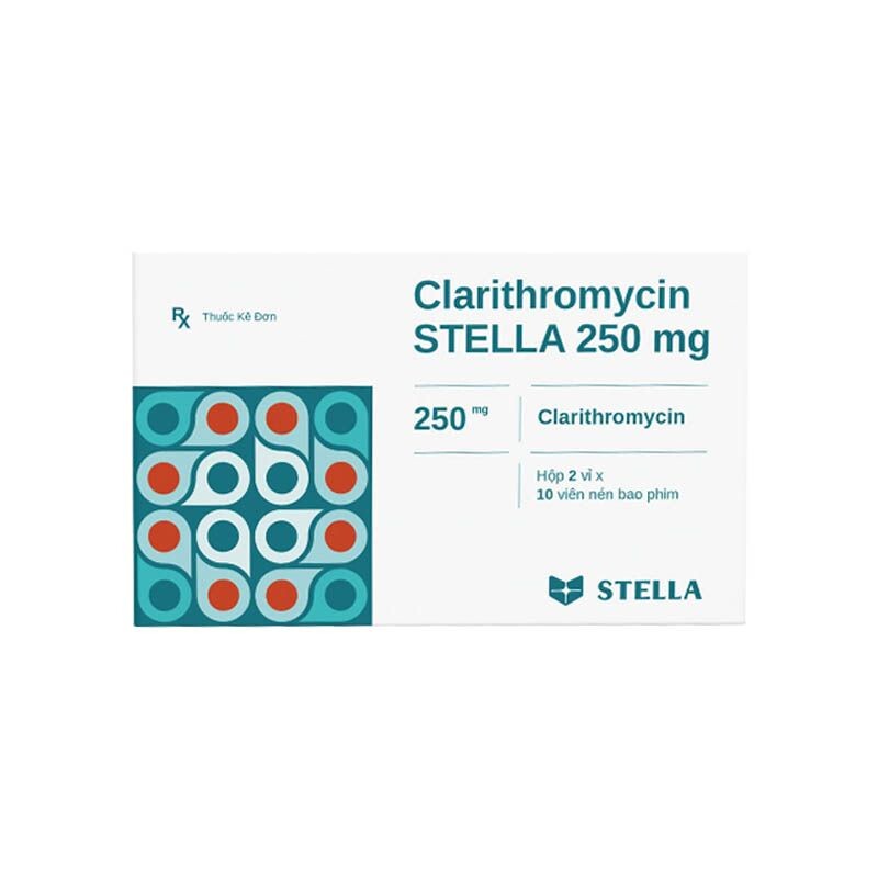 Clarithromycin Stella 250mg hộp 20 viên – Điều trị trong các trường hợp nhiễm trùng do các vi khuẩn nhạy cảm