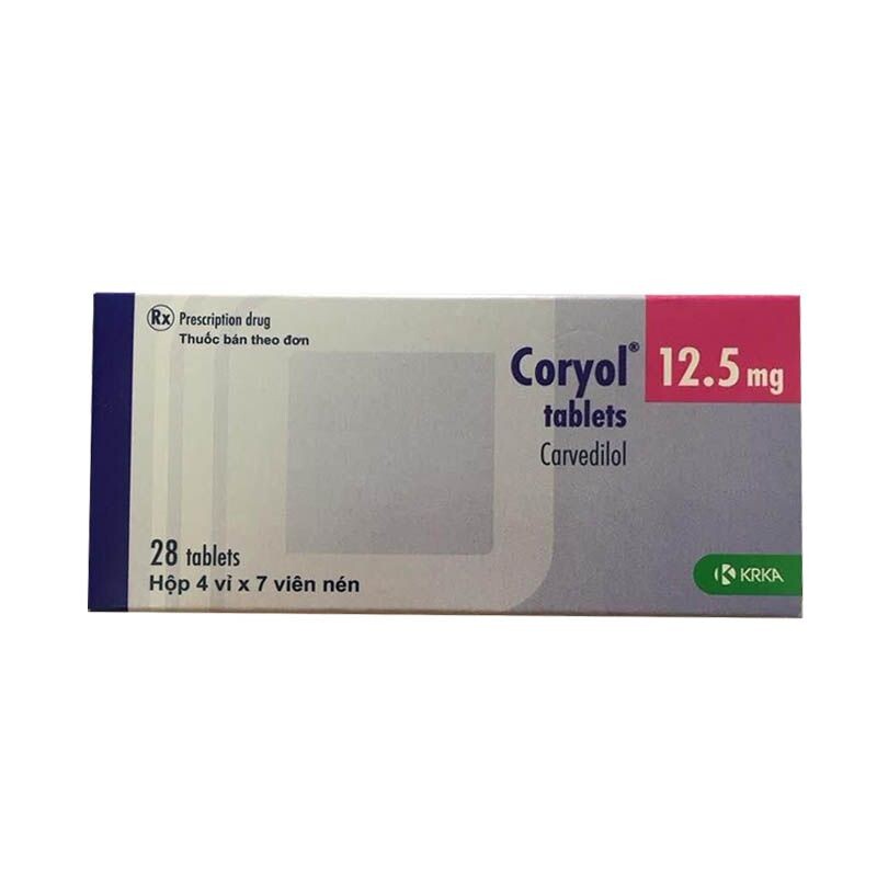 Coryol 12.5 hộp 28 viên -Điều trị tăng huyết áp hiệu quả