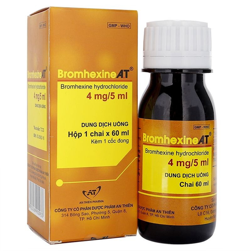 Bromhexine A.T Chai 60ml – Làm Loãng Đờm Trong Nhiễm Khuẩn Hô Hấp Cấp