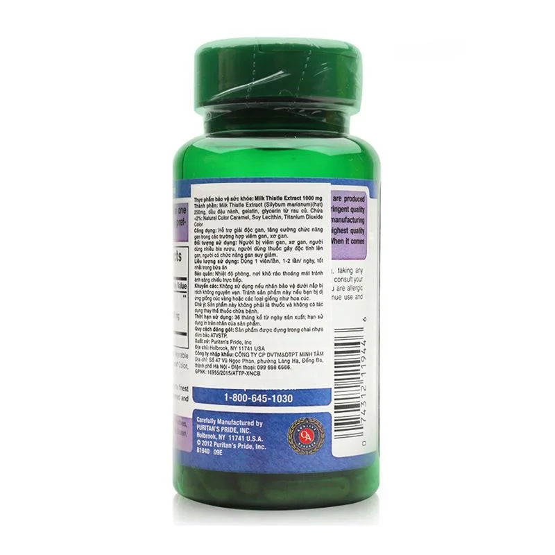 Milk Thistle Extract 1000mg Hộp 180 Viên - Viên Uống Bổ Gan