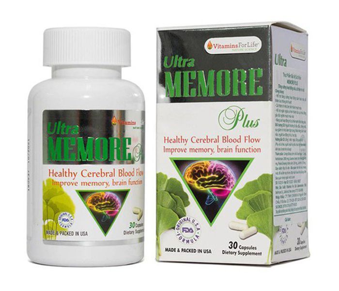 Ultra Memore Plus hộp 30 viên - Viên Uống Tăng Cường Tuần Hoàn Não