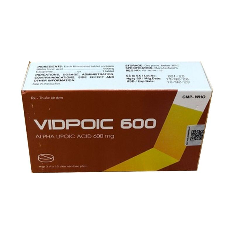 Vipoic 600 hộp 30 viên – Hỗ trợ điều trị bệnh về gan