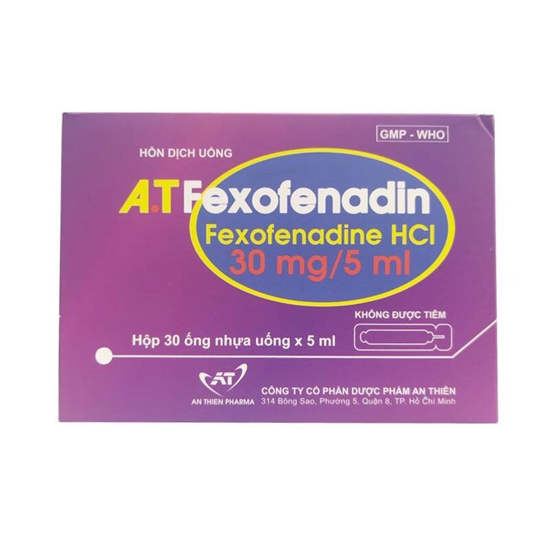 A.T Fexofenadin Hộp 30 Ống - Giảm Viêm Mũi Dị Ứng, Mày Đay